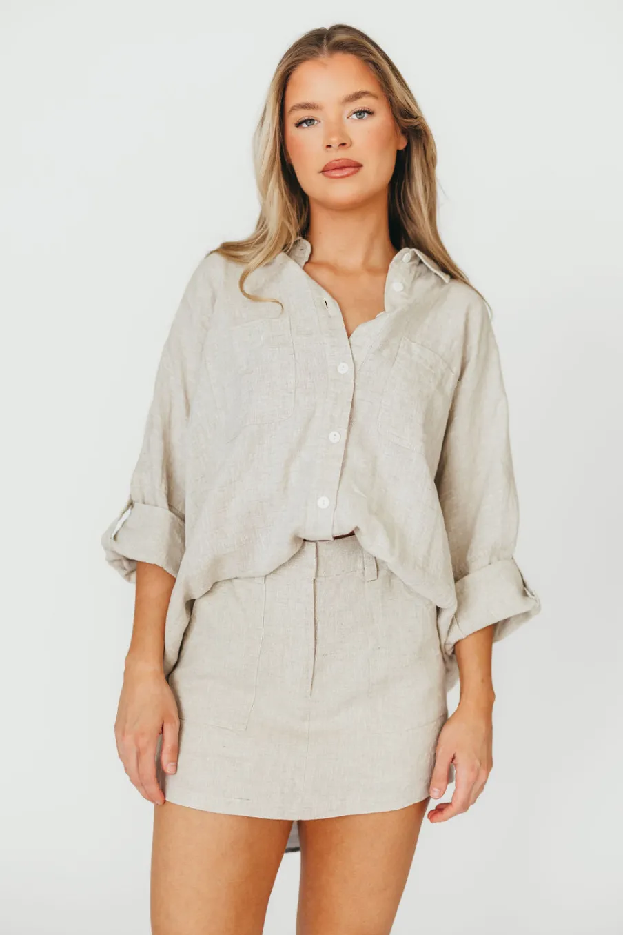 Sale Worth Collective Peyton Button Down Shirt in Linen