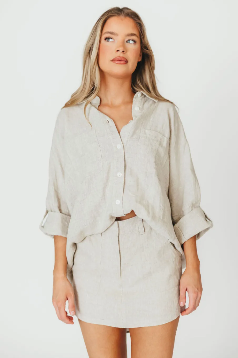 Sale Worth Collective Peyton Button Down Shirt in Linen