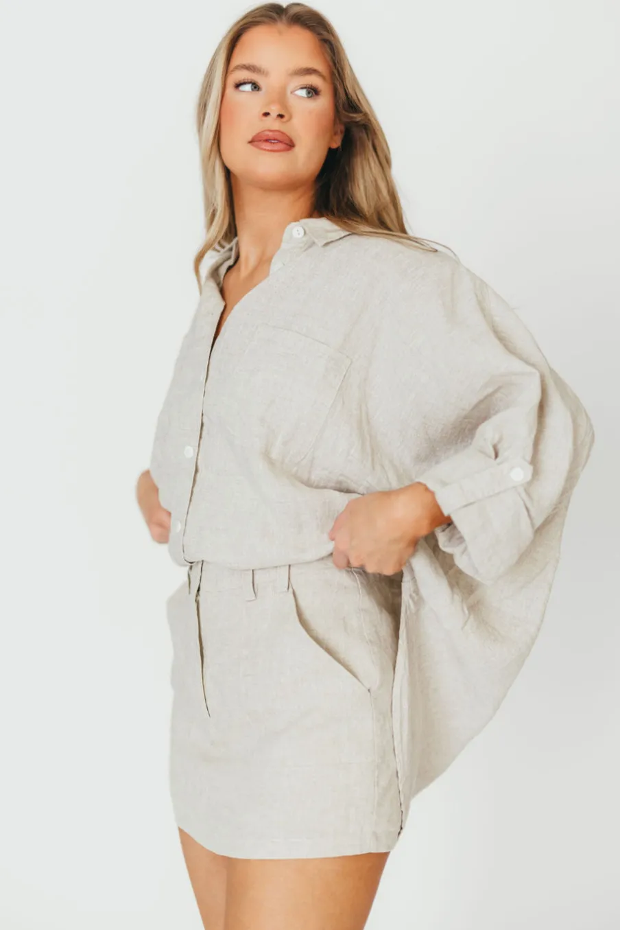 Sale Worth Collective Peyton Button Down Shirt in Linen
