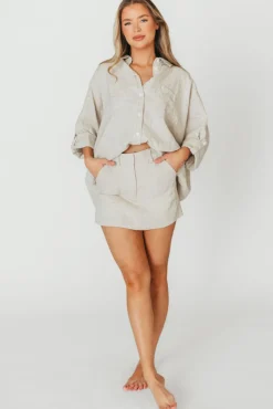 Sale Worth Collective Peyton Button Down Shirt in Linen