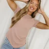 Fashion Worth Collective Phoenix Ribbed Knit Tee in Ginger