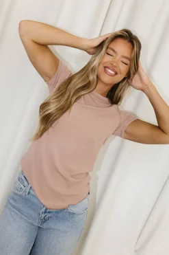 Fashion Worth Collective Phoenix Ribbed Knit Tee in Ginger