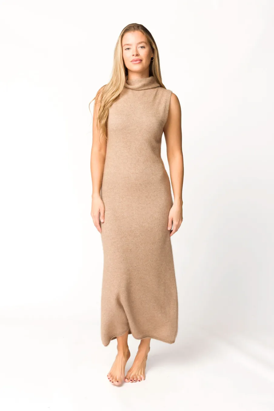 Fashion Worth Collective Quinn Turtleneck Maxi Dress in Taupe
