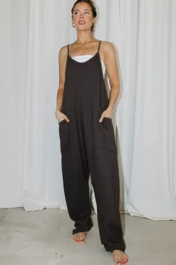 Discount Worth Collective Raelynn Jumpsuit in Washed Black