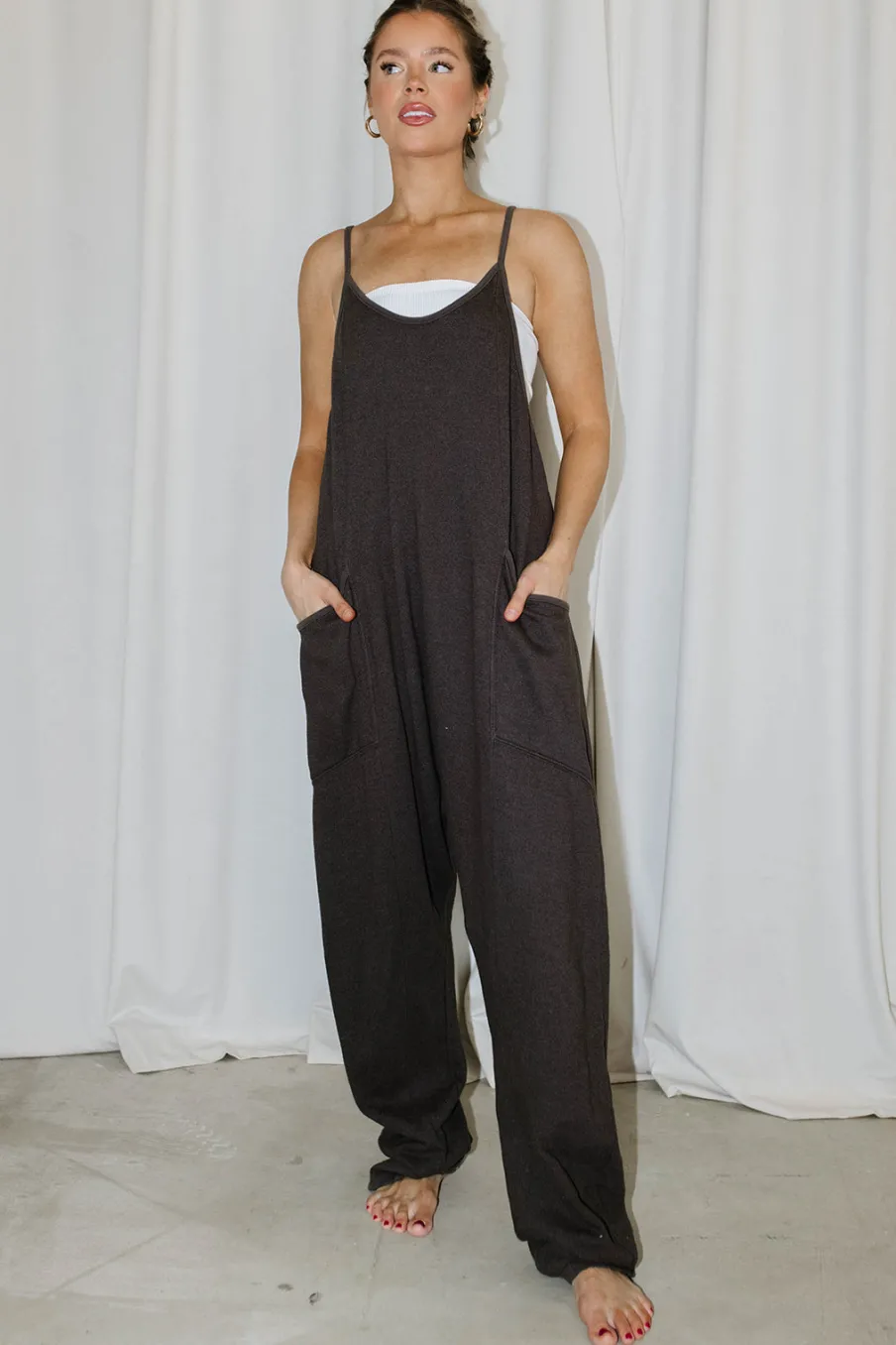 Discount Worth Collective Raelynn Jumpsuit in Washed Black
