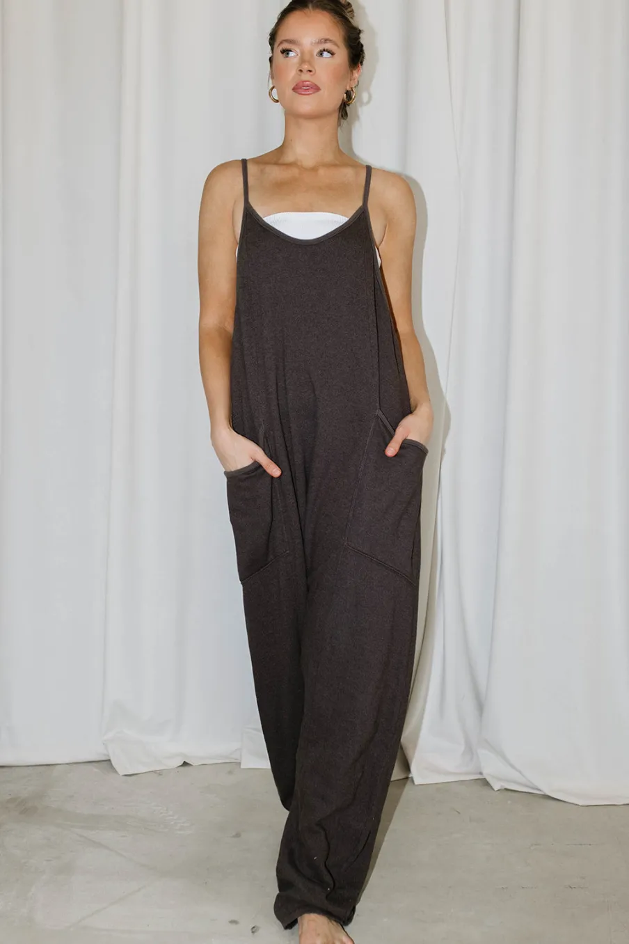 Discount Worth Collective Raelynn Jumpsuit in Washed Black