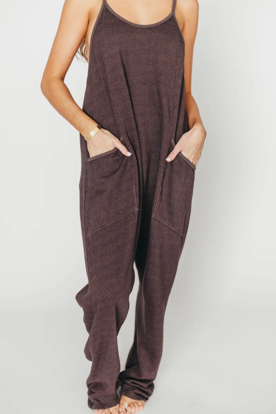 Discount Worth Collective Raelynn Jumpsuit in Washed Black