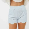 Best Worth Collective Ricci Scallop Shorts in Blue