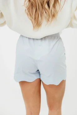 Best Worth Collective Ricci Scallop Shorts in Blue
