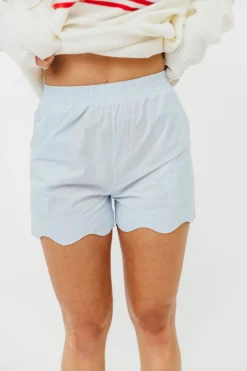 Best Worth Collective Ricci Scallop Shorts in Blue