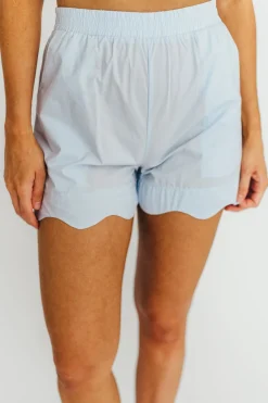 Best Worth Collective Ricci Scallop Shorts in Blue