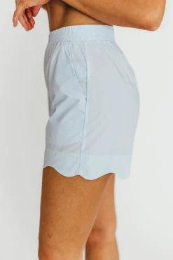 Best Worth Collective Ricci Scallop Shorts in Blue
