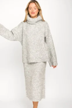 Sale Worth Collective Robyn Knit Skirt in Heather Grey - Bump Friendly
