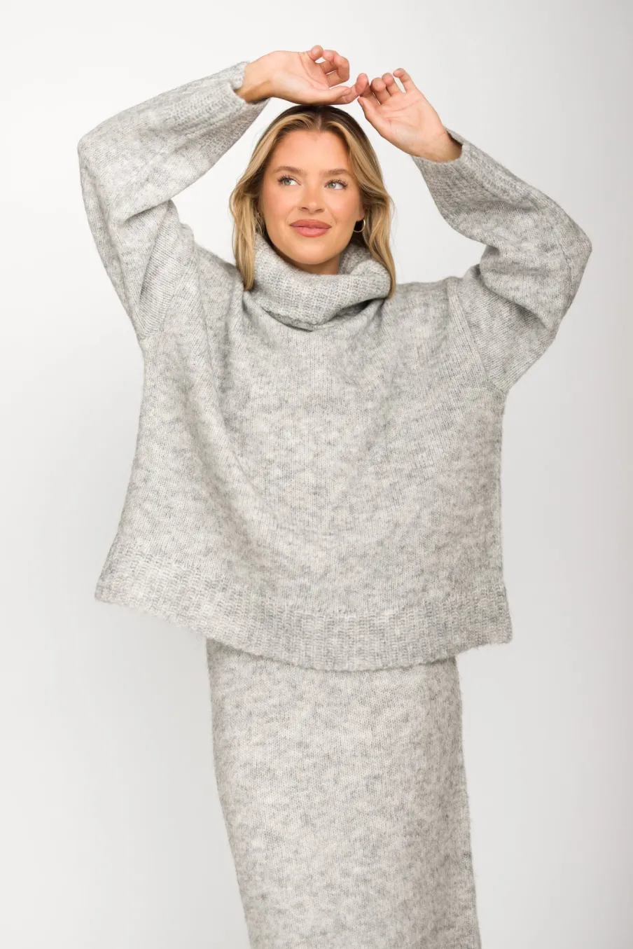 Sale Worth Collective Robyn Knit Skirt in Heather Grey - Bump Friendly