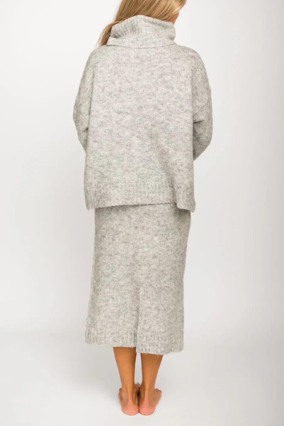 Sale Worth Collective Robyn Knit Skirt in Heather Grey - Bump Friendly