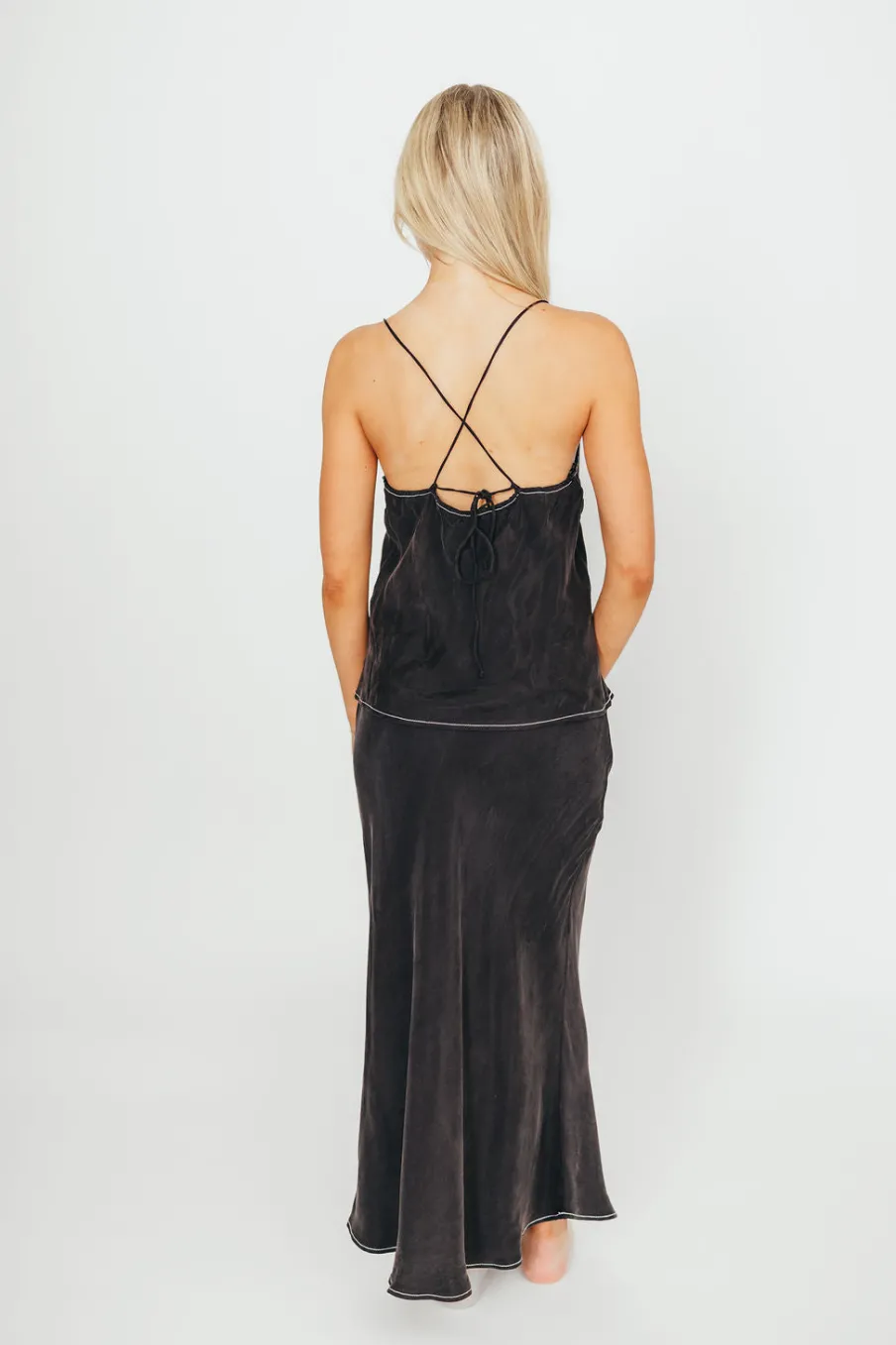 Fashion Worth Collective Romana Cami Top and Skirt Set in Black
