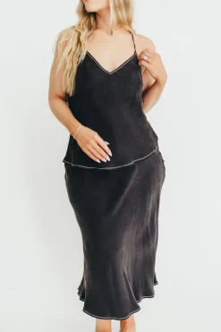 Fashion Worth Collective Romana Cami Top and Skirt Set in Black