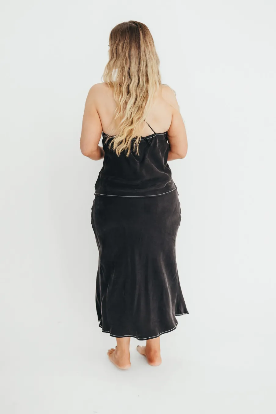 Fashion Worth Collective Romana Cami Top and Skirt Set in Black