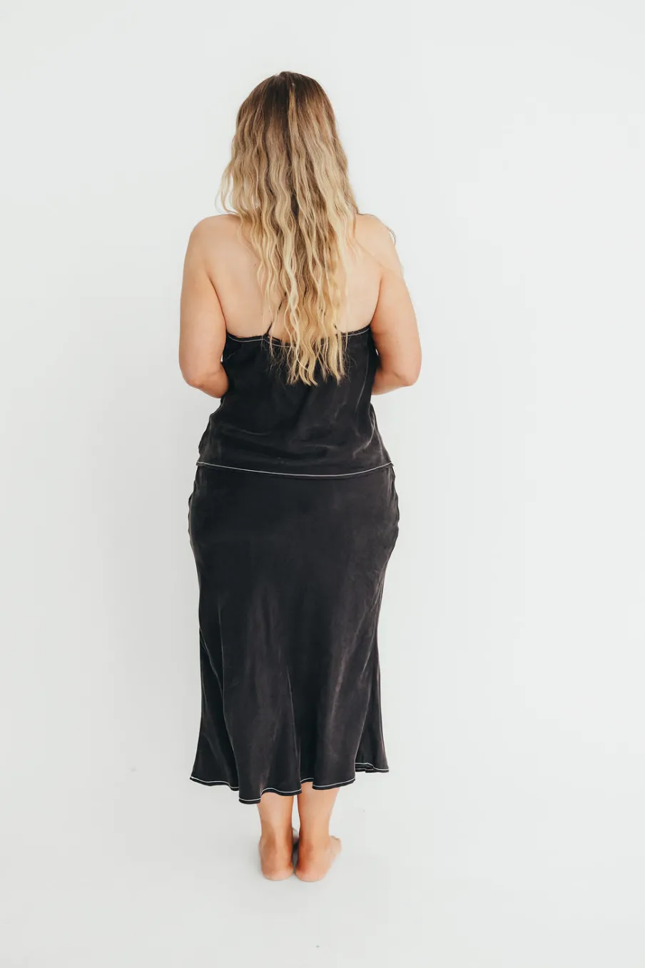 Fashion Worth Collective Romana Cami Top and Skirt Set in Black