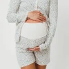 New Worth Collective Rori Maternity Pajama Set in Ivory - Bump Friendly