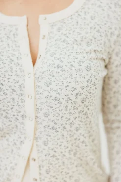 New Worth Collective Rori Maternity Pajama Set in Ivory - Bump Friendly