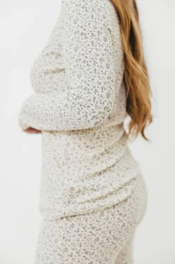 New Worth Collective Rori Maternity Pajama Set in Ivory - Bump Friendly