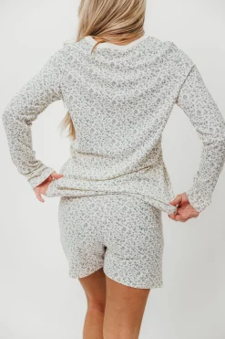 New Worth Collective Rori Maternity Pajama Set in Ivory - Bump Friendly