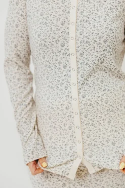 New Worth Collective Rori Maternity Pajama Set in Ivory - Bump Friendly