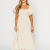 Hot Worth Collective Rosalie Maxi Dress in Linen - Bump Friendly