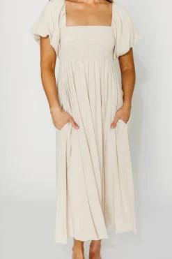 Hot Worth Collective Rosalie Maxi Dress in Linen - Bump Friendly