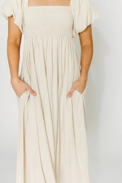 Hot Worth Collective Rosalie Maxi Dress in Linen - Bump Friendly