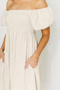 Hot Worth Collective Rosalie Maxi Dress in Linen - Bump Friendly