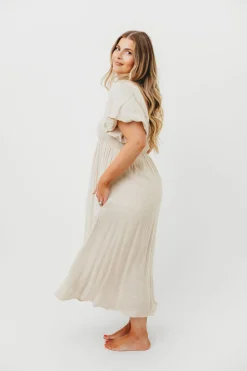 Hot Worth Collective Rosalie Maxi Dress in Linen - Bump Friendly