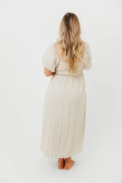 Hot Worth Collective Rosalie Maxi Dress in Linen - Bump Friendly