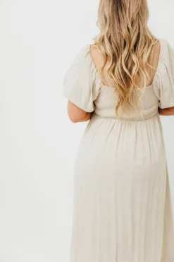 Hot Worth Collective Rosalie Maxi Dress in Linen - Bump Friendly