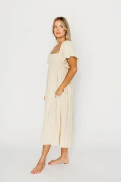 Hot Worth Collective Rosalie Maxi Dress in Linen - Bump Friendly
