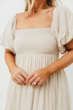 Hot Worth Collective Rosalie Maxi Dress in Linen - Bump Friendly