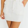Online Worth Collective Rosalyn Mini Skirt in Ecru
