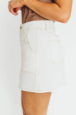 Online Worth Collective Rosalyn Mini Skirt in Ecru