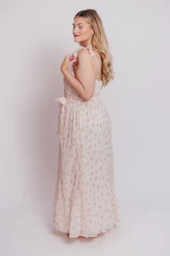 Online Worth Collective Rosamund Bustier-Style Maxi Dress in Blush Pink Floral - Inclusive Siz