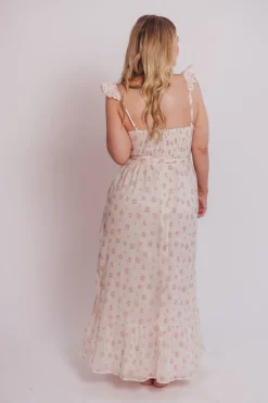 Online Worth Collective Rosamund Bustier-Style Maxi Dress in Blush Pink Floral - Inclusive Siz