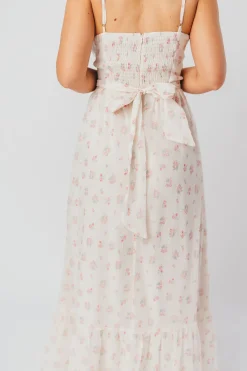Online Worth Collective Rosamund Bustier-Style Maxi Dress in Blush Pink Floral - Inclusive Siz