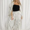 Hot Worth Collective Rowan Pants in Black Stripe