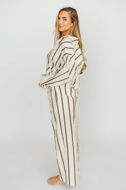 Hot Worth Collective Rowan Pants in Black Stripe
