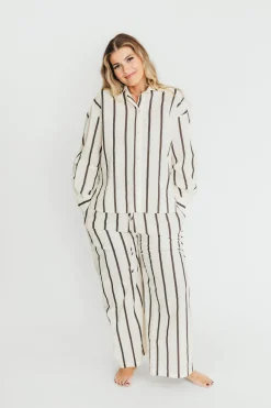 Hot Worth Collective Rowan Pants in Black Stripe