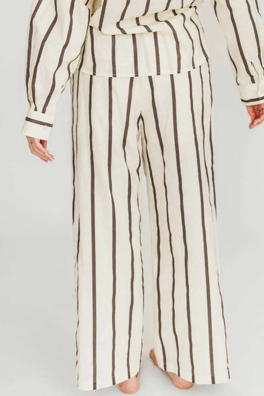 Hot Worth Collective Rowan Pants in Black Stripe