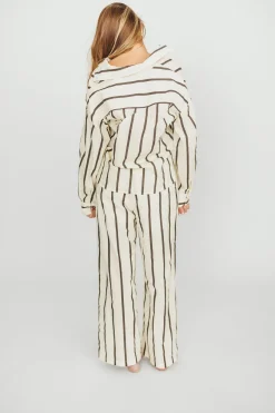 Hot Worth Collective Rowan Pants in Black Stripe