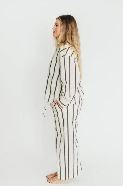 Hot Worth Collective Rowan Pants in Black Stripe