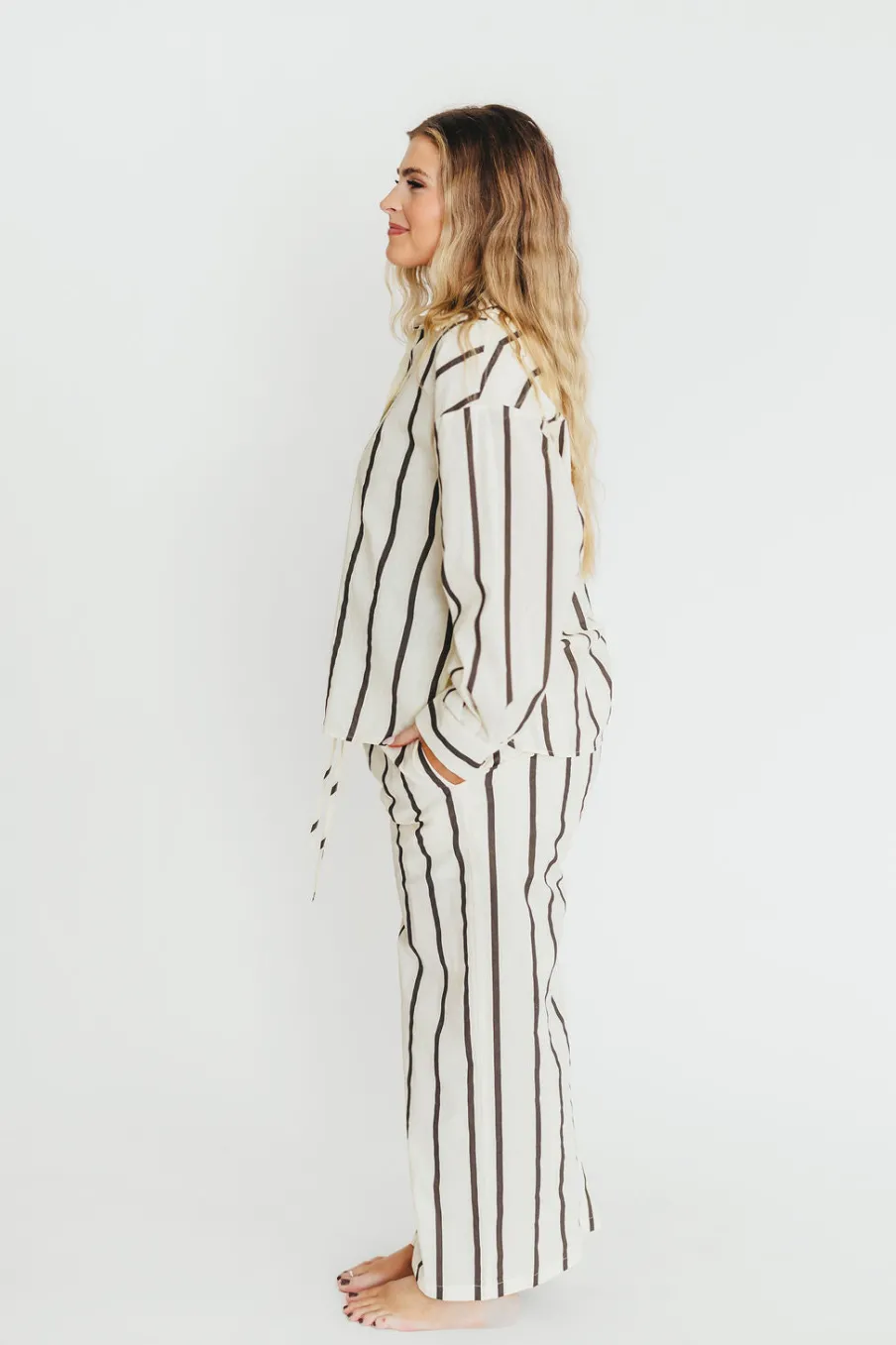 Hot Worth Collective Rowan Pants in Black Stripe