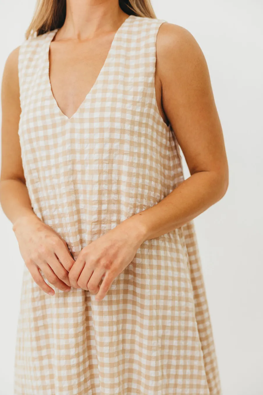 Clearance Worth Collective Ruthie Gingham Maxi Dress in Honey *PRE-ORDER*
